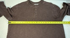 Harley Davidson Shirt Mens Long Sleeve Henley Size L **see Photo Small Hole**