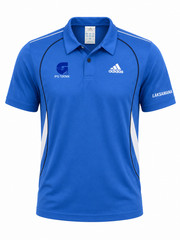 Adidas Polo Shirt Blue 3-Stripes Short Sleeve Size M 100% Polyester