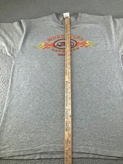 Vintage Motorcycle Shirt Mens Large Gray Y2K Flames Biker Work Sucks Lets Ride