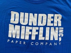 Ripple Junction The Office Dunder Mifflin Adult T Shirt Blue Large Casual Comedy