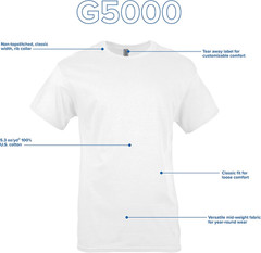 Adult Heavy Cotton T-Shirt, Style G5000, Multipack
