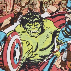 MARVEL COMICS Shirt Mens Large Gray Golden Age Avengers HULK CPT AMERICA NWT