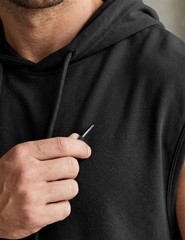 Men’s Oversized Short Sleeve Drawstring Hooded Tank Tops T-Shirts – Casual Su…