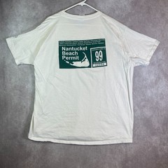 VINTAGE Nantucket Beach Permit Shirt Adult XXL White Tee University Outdoor 90s