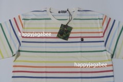 A BATHNIG APE Men’s APE GRADIENT RAINBOW STRIPE ONE POINT TEE 1M30109308