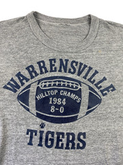 Russell Athletic Vintage Football T-Shirt 80s Gray Tri-Blend High School Champ