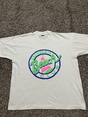 Vintage 90’s Single Stitch California Beach Club White T Shirt Size XL Rare Vtg
