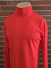 Meister Mens XL Long Sleeve Turtleneck Vintage 1980s Hot Pink Neon Acrylic Shirt