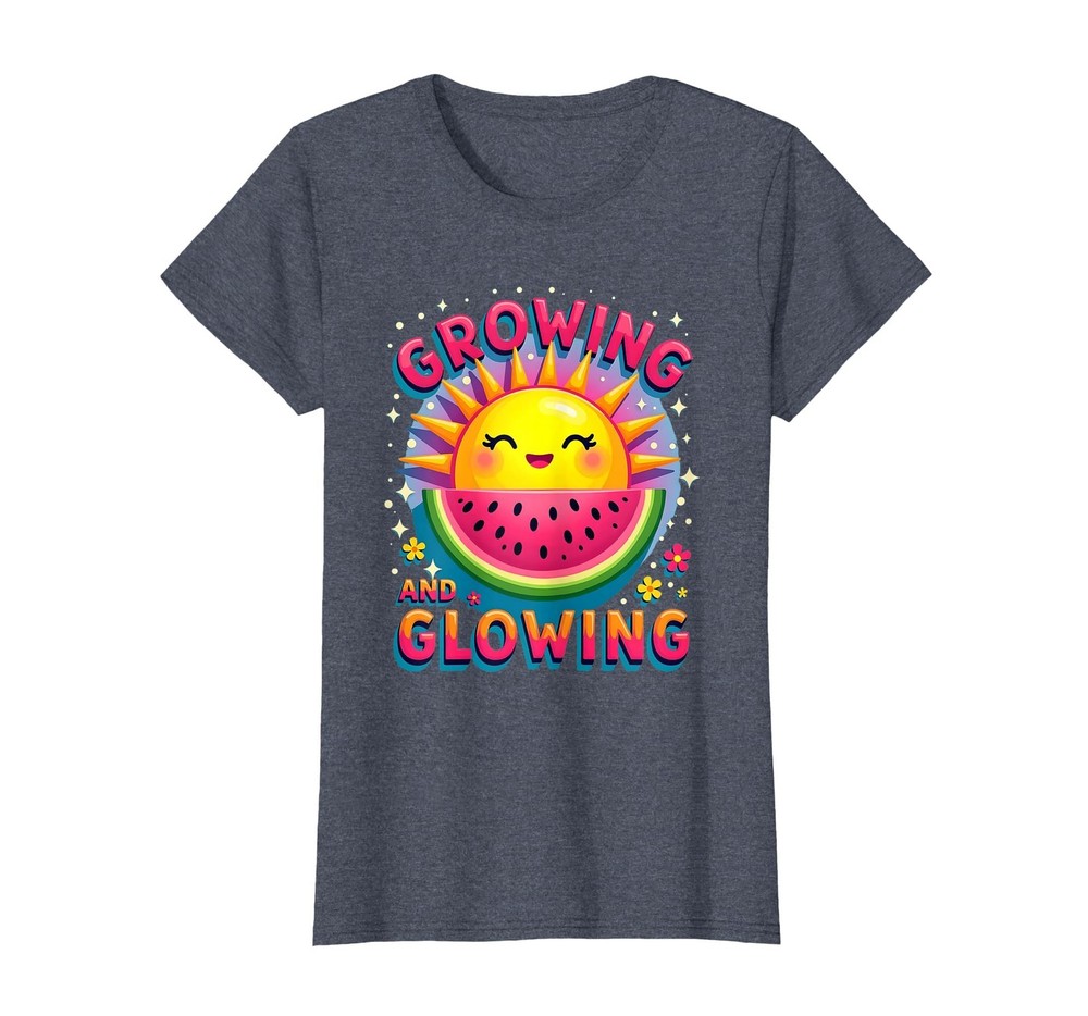 Embrace Motherhood: Growing & Glowing Summer Maternity Tee, Heather Blue XS