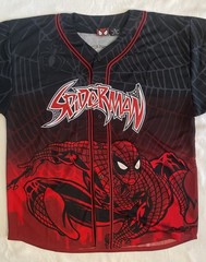 The Amazing Spider Man Baseball Jersey Mens XL Black Red Marvel Comics 2001 NWOT