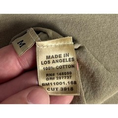 Buck Mason Shirt Mens Medium Beige Vintage Wash Curved Hem Minimalist Basic