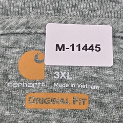 Carhartt Men Shirt 3XL Gray K84 G23 Henley Button Logo Short Sleeve