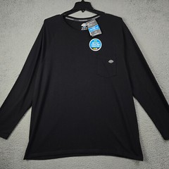 Dickies FAST DRY Shirt Mens 2XL XXL BLACK Cooling Long Sleeve Pocket Tee NWT