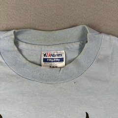 Vintage 80s Doberman Dog Shirt Mens Medium Blue Single Stitch Short Sleeve