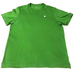 Apple Store Employee Green Short Sleeves Apple Logo Shirt Sz M
