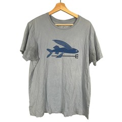Patagonia Size Large 100% Organic Cotton Blue Graphic Men Shirt Trident Trout