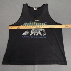 Vtg 80s 90s Punahou School Carnival Tank Top Mens XL Black Hawaii Graphic Tee