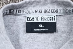 Vintage Y2K Karl Kani Big Logo T-shirt Hip-hop Baggy Long-sleeve Gray Men XL