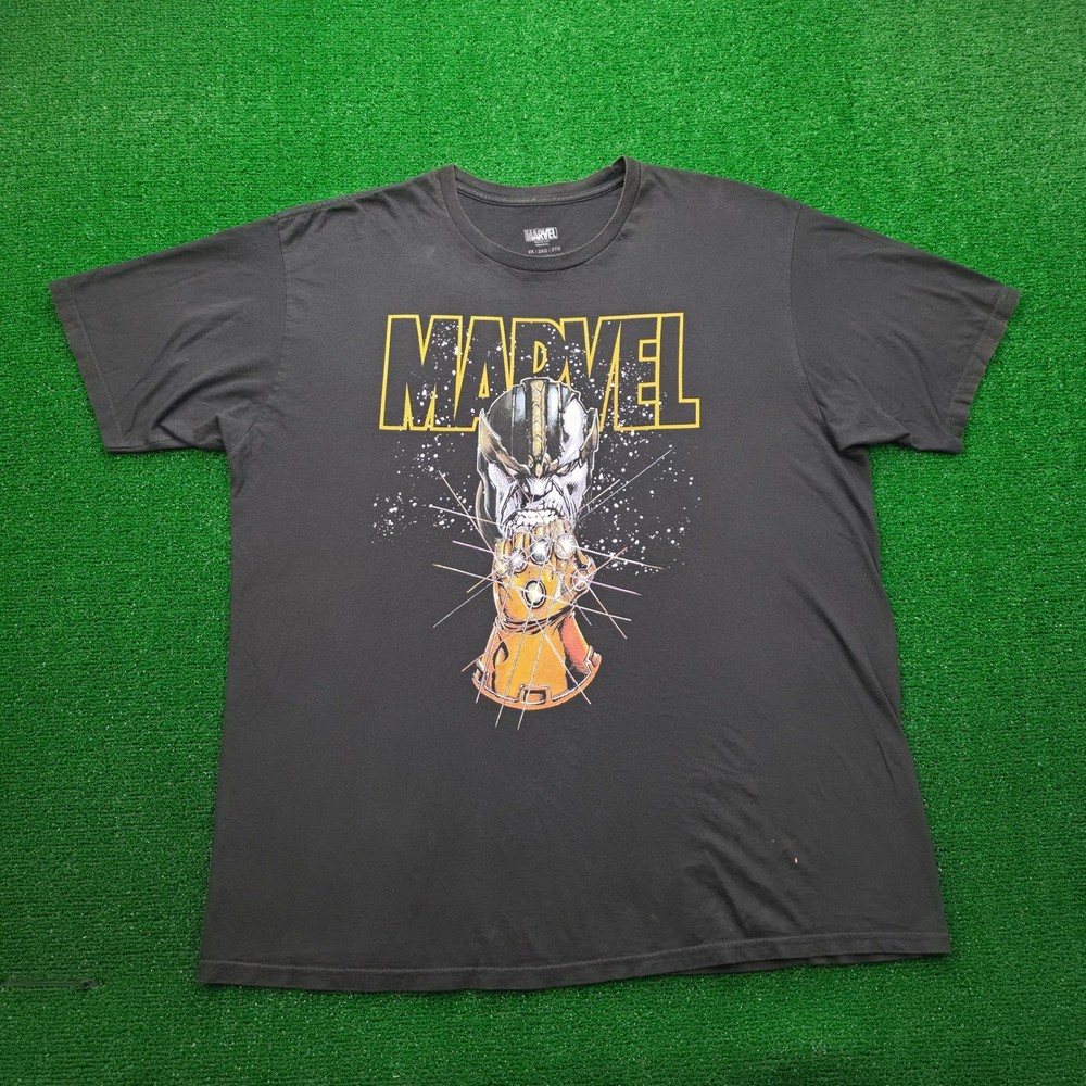 Marvel Infinity War Thanos Graphic Tshirt Mens 2X Black Short Sleeve Gauntlet