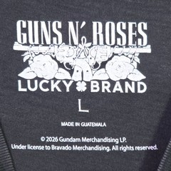 LUCKY BRAND Guns n Roses Mens Large Black Skull Casual Music Rock 80s Metal NWT