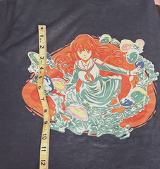 Anime Japanamation Cartoon Female Character Blue Heathered T-shirt SZ L
