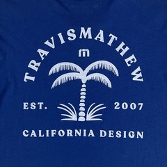 Travis Mathew T Shirt Mens Small Blue Crew Neck Cotton Short Sleeve Golf NEW