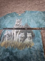 Vintage The Mountain Wolf Pack Tie Dye T-Shirt Adult XL Blue Graphic Tee USA Mad
