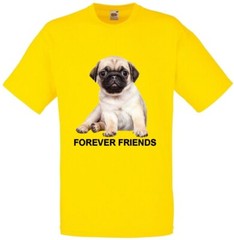 Pug Dog Pet Forever Friends Family Novelty T Shirt Various Colours And Sizes