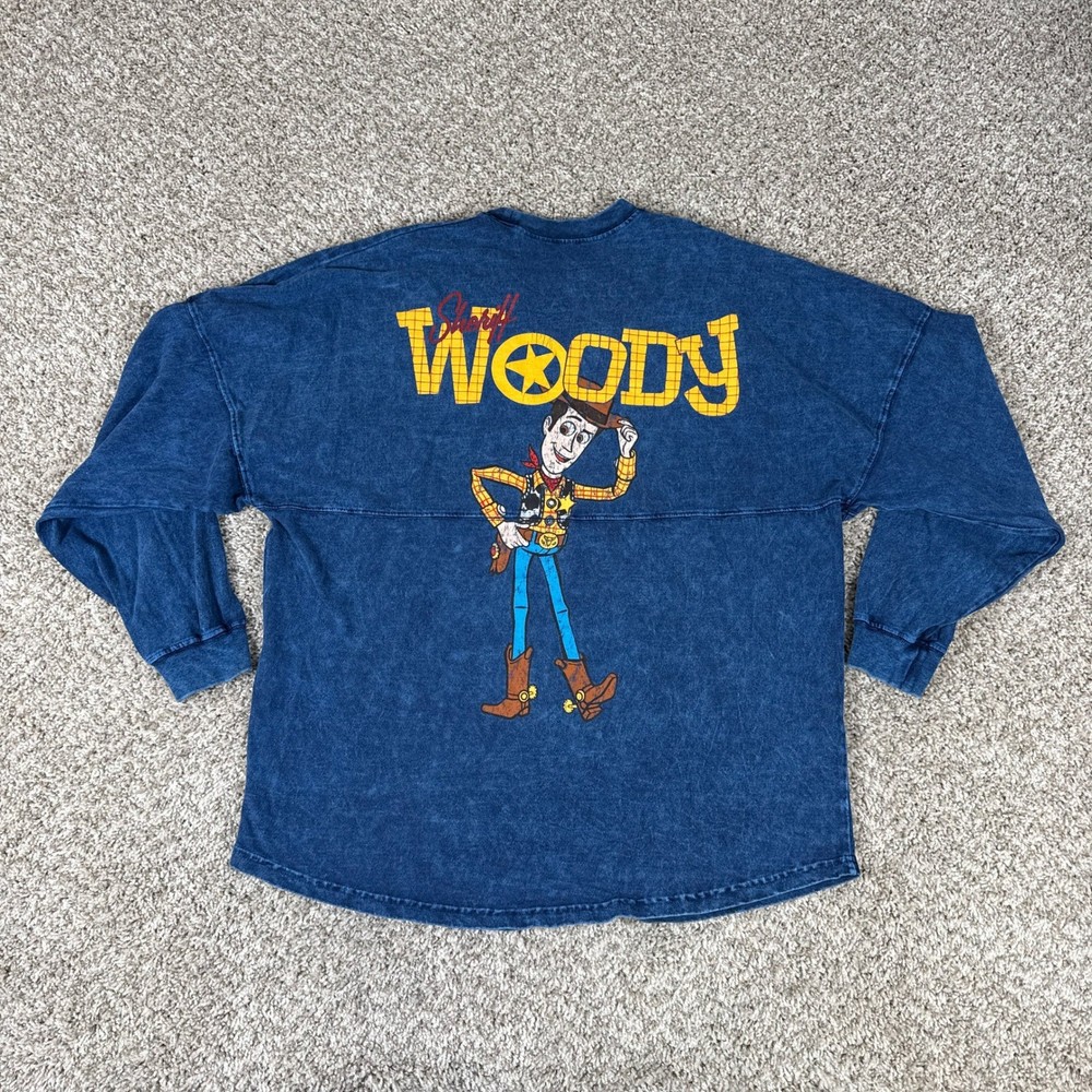 Disney Spirit Jersey Unisex Medium Blue Toy Story Woody Mineral Wash Long Sleeve