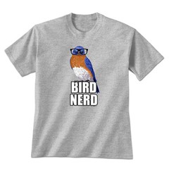 Bird Nerd T-shirt S M L XL 2XL NWT Grey Unisex Cotton Blend