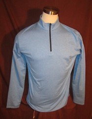TACVASEN Mens 1/4-Zip Long-Sleeve Shirt, Blue, Polyester, Size L, New