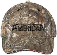 Pro God Pro Life Pro Gun 1 Color Embroidered Camo Structured Adjustable Hat