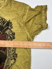 Affliction Live Fast T Shirt Mens Large Yellow Skull Graphic Distressed Y2K Tee