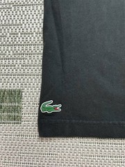 Lacoste Shirt Mens Medium Black Green Cotton Blend Pullover *