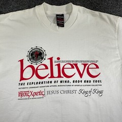 Apostle Clothing Collection Shirt Mens L White Jesus Believe King Made in USA