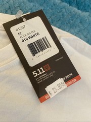 5.11 Tactical Mens Pocket Short Sleeve T-Shirt in WHITE Size Medium