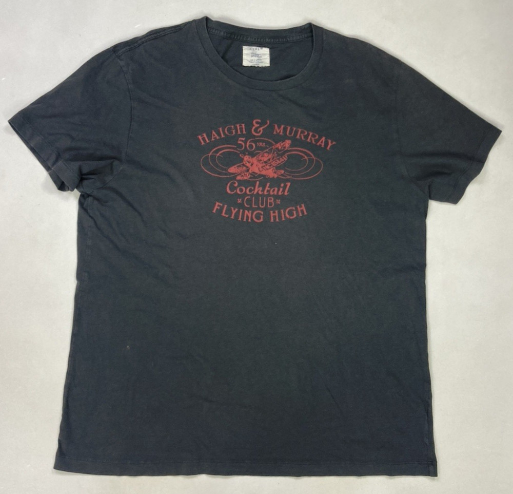 J Crew Vintage Graphic Haigh Murray Cocktail Club Flying High T-shirt Men Large
