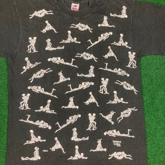 Vintage Fashion Victim Shirt Mens L Black White 1990 Skeleton Sex Funny AOP 90s