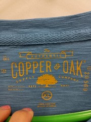 Copper & Oak Mens T-Shirt Size XL Blue Heathered Henley Preppy Short Sleeve