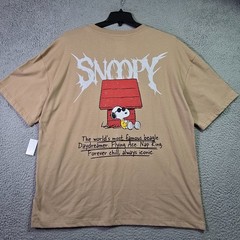 Peanuts® Snoopy Shirt Mens 2XL Brown Distressed Charlie Brown Baggy Street NWT