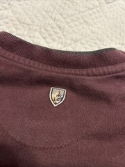 KUHL Shirt Mens Large Burgundy Red Gray Long Sleeve Organic Cotton Crewneck Tee
