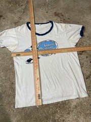 Vintage 60s Ringer Waterprint T-Shirt California College Sports Marathon Runner