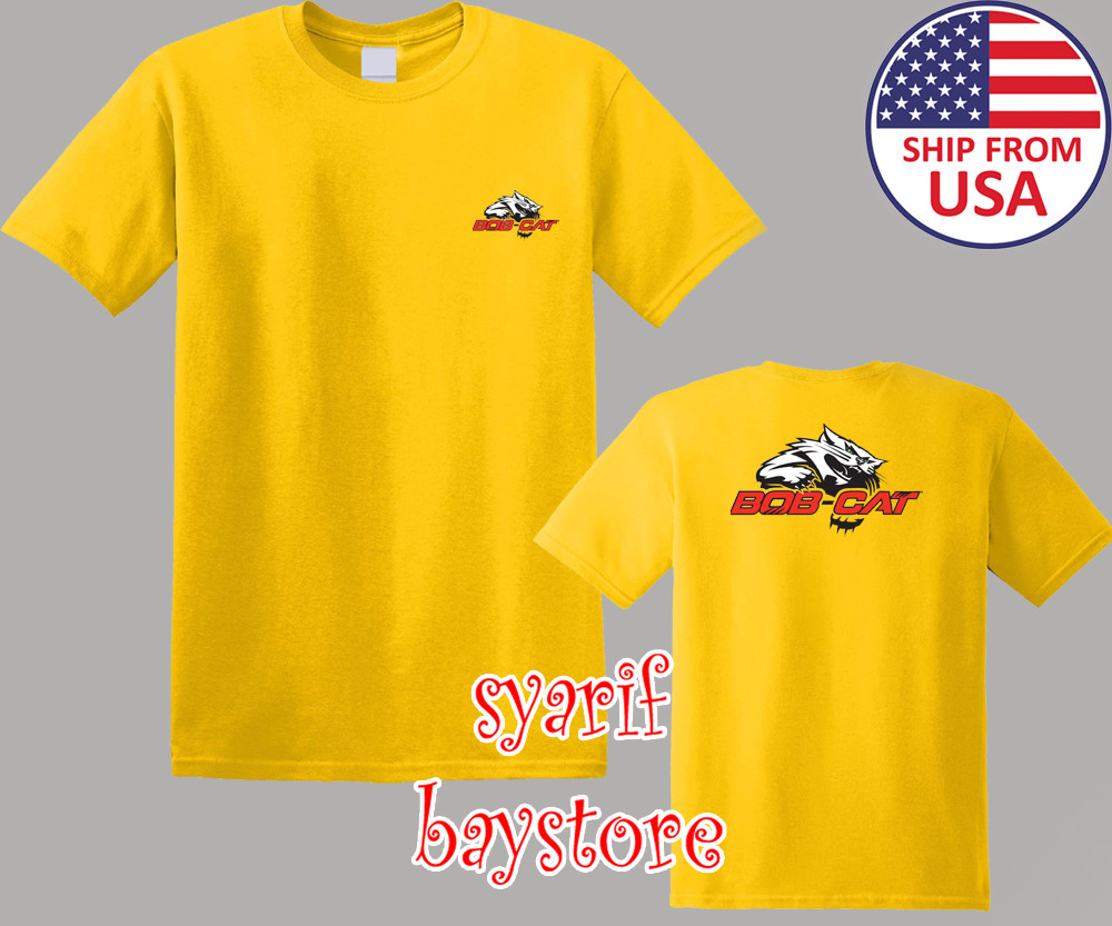 Bob-Cat Bobcat Mower Tractor Men’s Daisy Yellow Size S to 5XL