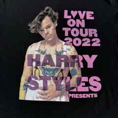 Harry Styles Love On Tour 2022 Concert Tee Shirt Large Black Pink Double Sided