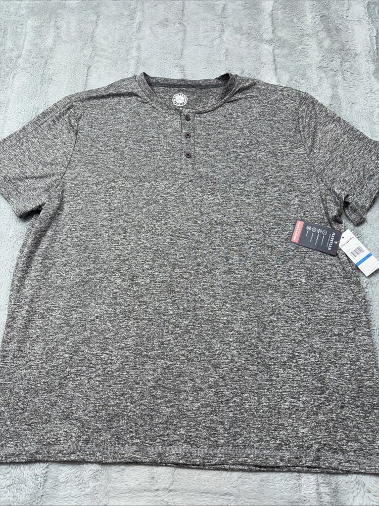 Flag & Anthem MadeFlex Men’s Grey Short Sleeve Henley Tee Shirt Size XL NWT