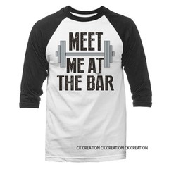 Meet Me At The Exercise Gym Funny Joke Humor Humorous Novelty 3/4 Sleeve Raglan