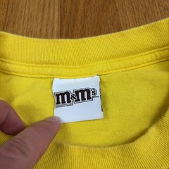 2009 M&Ms Yellow M&M Graphic T Shirt Size Large All Over Print AOP Short Sleeve