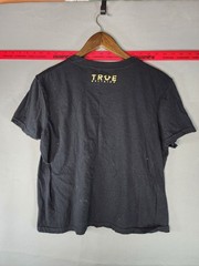True Religion Black Crew Neck Short Sleeve Tee with Horseshoe Logo