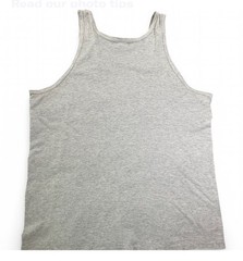 GRAY HAWAII GRAPHIC PRINT TANK TOP, CHEST 47 IN, LENGTH 30.5 IN *see flaw in pic