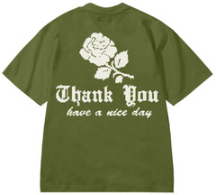 Chinatown Market Thank You Needlepoint T-Shirt Sea Kelp Brand New Withtags